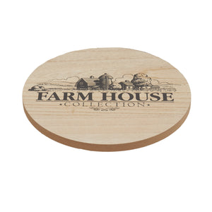 Home Basics Farmhouse Graphic Print Wood Lazy Susan, Natural $12.00 EACH, CASE PACK OF 12