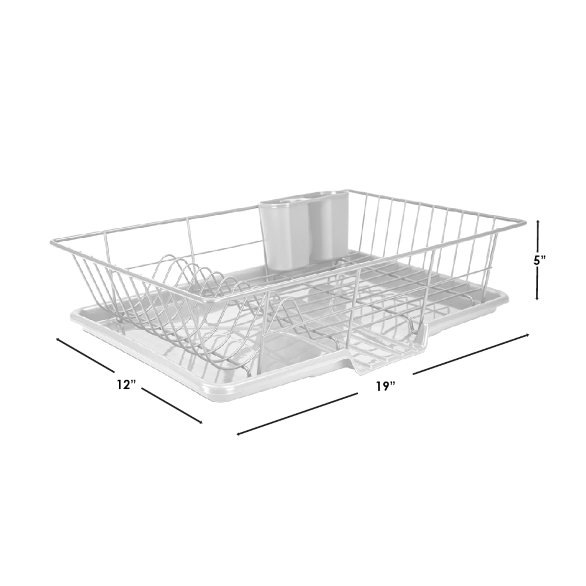 Home Basics 3 Piece Vinyl Coated Steel Dish Drainer, White $10.00 EACH, CASE PACK OF 6