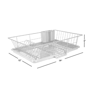 Home Basics 3 Piece Vinyl Coated Steel Dish Drainer, White $10.00 EACH, CASE PACK OF 6