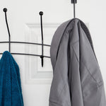 Load image into Gallery viewer, Home Basics Shelby 5 Hook Over the Door Hanging Rack, Black $5.00 EACH, CASE PACK OF 12
