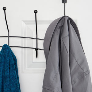 Home Basics Shelby 5 Hook Over the Door Hanging Rack, Black $5.00 EACH, CASE PACK OF 12