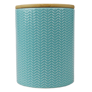 Home Basics Wave Medium Ceramic Canister, Turquoise $5.00 EACH, CASE PACK OF 12