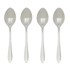 Silver 4-Piece Tea Spoon Set - Stainless Steel Flatware Dinner, Tea, Dessert Utensils - Essential Kitchen Cutlery Set, Dishwasher Safe $2.00 EACH, CASE PACK OF 36