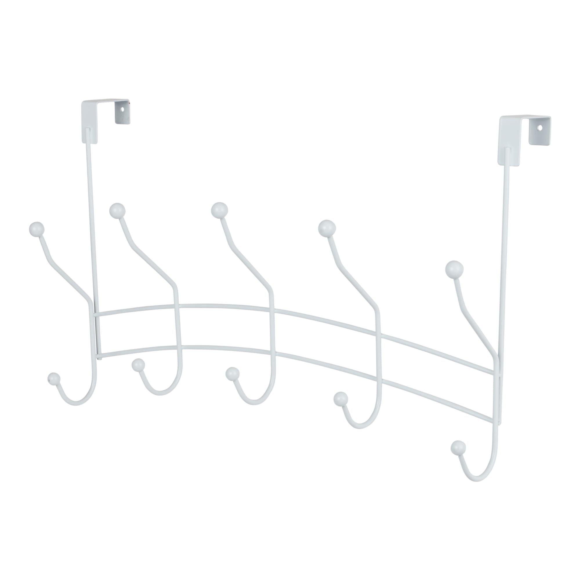 Home Basics Shelby 5 Hook Over the Door Hanging Rack, White $5.00 EACH, CASE PACK OF 12