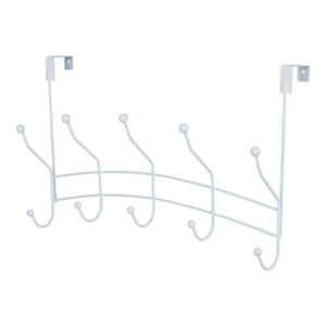 Home Basics Shelby 5 Hook Over the Door Hanging Rack, White $5.00 EACH, CASE PACK OF 12