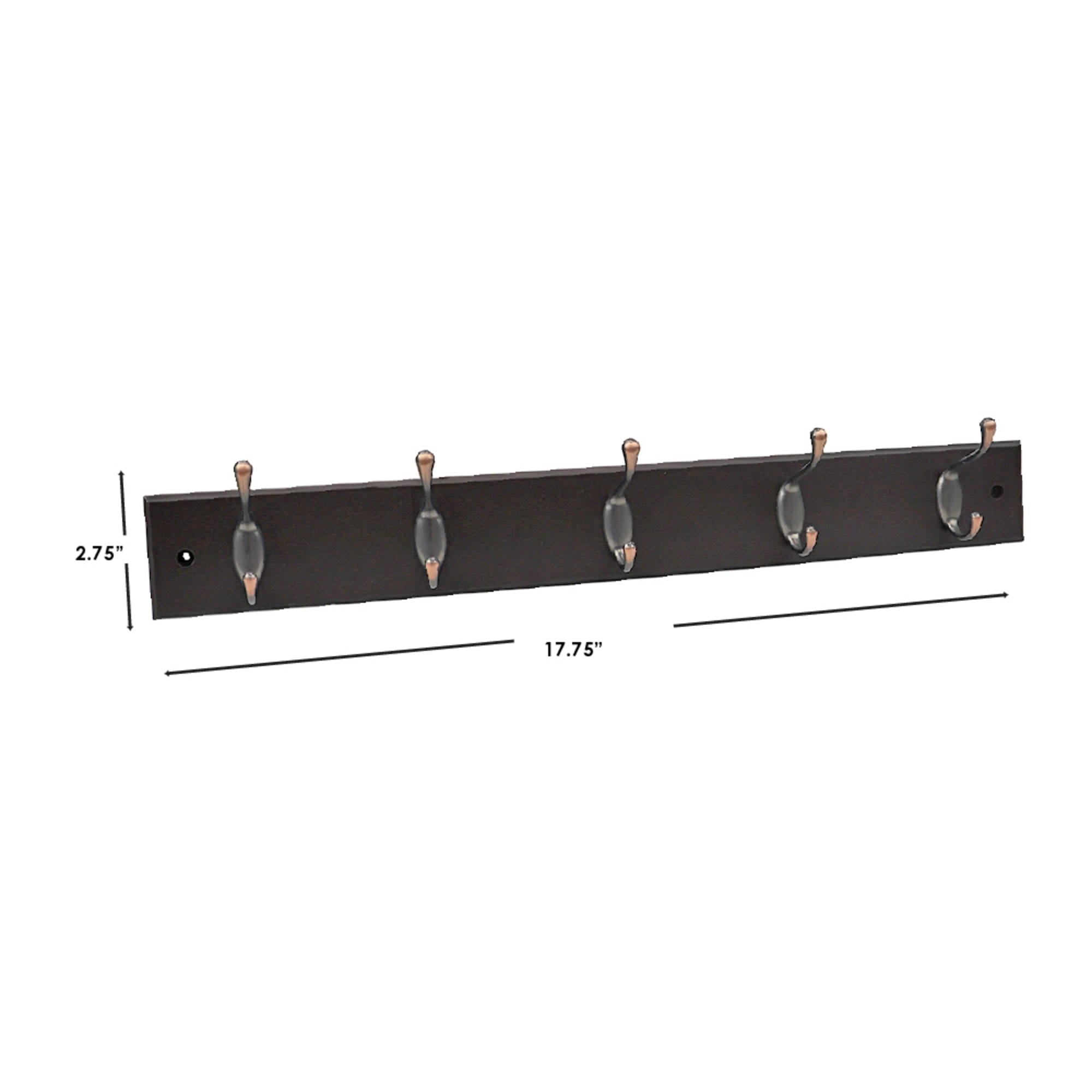 Home Basics 5 Double Hook Wall Mounted Hanging Rack, Brown $12.00 EACH, CASE PACK OF 12