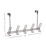 Load image into Gallery viewer, Home Basics Steel 5 Hook Over the Door Hanging Rack, Bronze $4.00 EACH, CASE PACK OF 12
