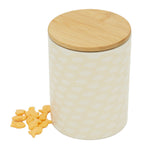 Load image into Gallery viewer, Home Basics Scallop Medium Ceramic Canister with Bamboo Top $6.00 EACH, CASE PACK OF 12
