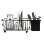 Load image into Gallery viewer, Home Basics Small Vinyl Coated Wire Dish Rack with Utensil Holder, Black $5.00 EACH, CASE PACK OF 12
