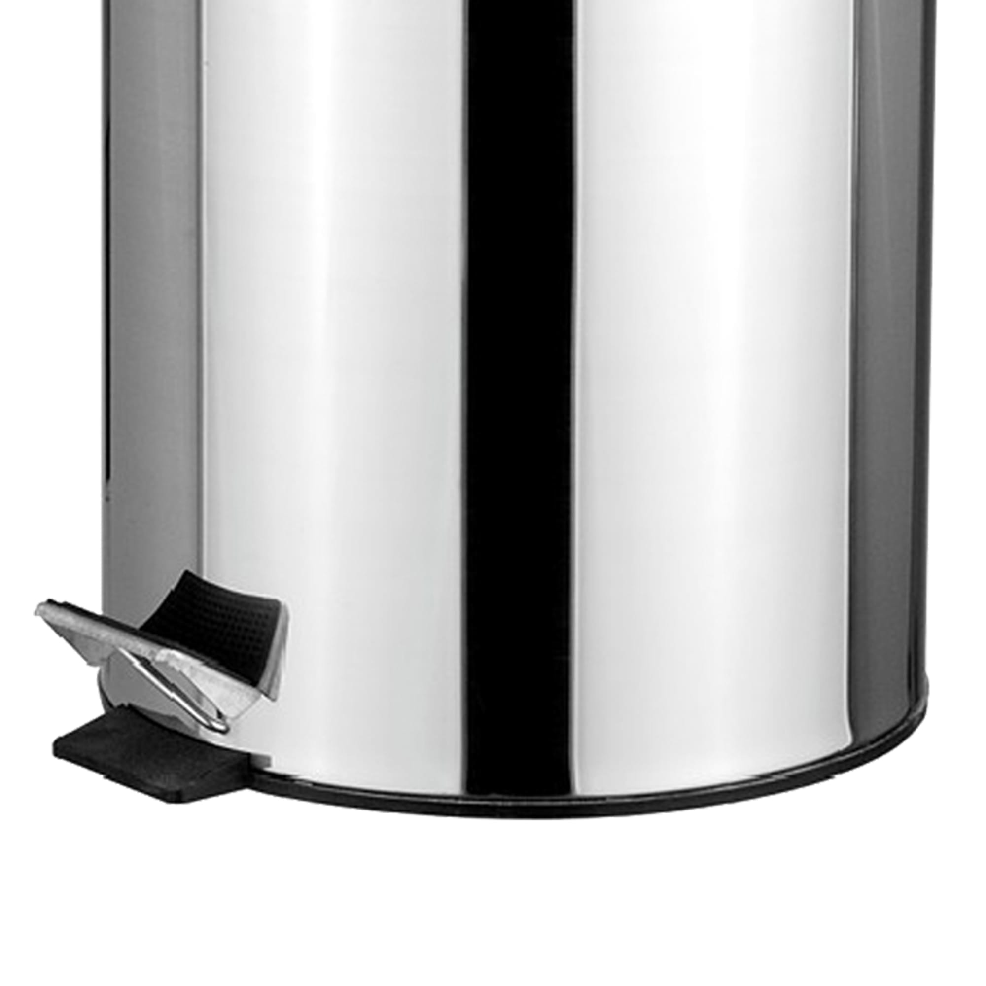 Home Basics 30 Liter Polished Stainless Steel Round Waste Bin, Silver $30.00 EACH, CASE PACK OF 2