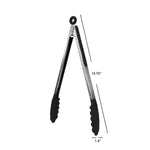 Load image into Gallery viewer, Home Basics Stainless Steel Silicone Kitchen Tongs, Black $2.00 EACH, CASE PACK OF 24
