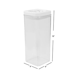 Home Basics 3.1 Liter Twist 'N Lock Air-Tight Square Plastic Canister, White $7.00 EACH, CASE PACK OF 6