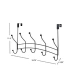 Load image into Gallery viewer, Home Basics Shelby 5 Hook Over the Door Hanging Rack, Black $5.00 EACH, CASE PACK OF 12
