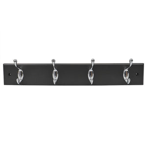 Home Basics 4 Double Hook Wall Mounted Hanging Rack, Black $10.00 EACH, CASE PACK OF 12