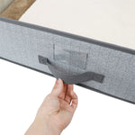 Load image into Gallery viewer, Home Basics Herringbone Non-woven Under the Bed Storage Box with Label Window, Grey $8.00 EACH, CASE PACK OF 12
