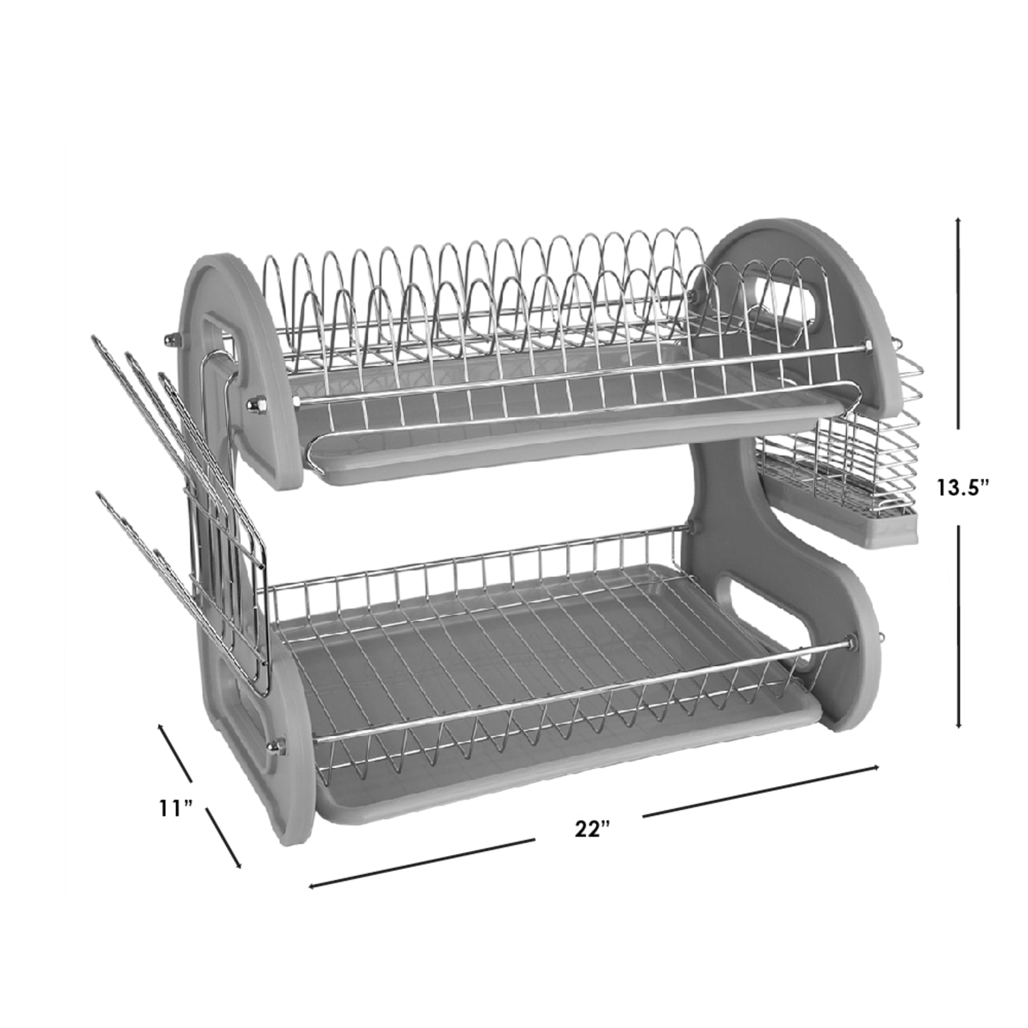 Home Basics 2 Tier Dish Drainer, Grey $20.00 EACH, CASE PACK OF 6
