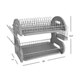 Load image into Gallery viewer, Home Basics 2 Tier Dish Drainer, Grey $20.00 EACH, CASE PACK OF 6
