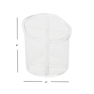 Home Basics 4 Section Small Round Plastic Cosmetic Organizer, Clear $5.00 EACH, CASE PACK OF 12