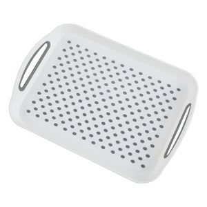 Home Basics Anti-Slip Plastic Serving Tray with Easy Grip Handles, White $3.00 EACH, CASE PACK OF 12