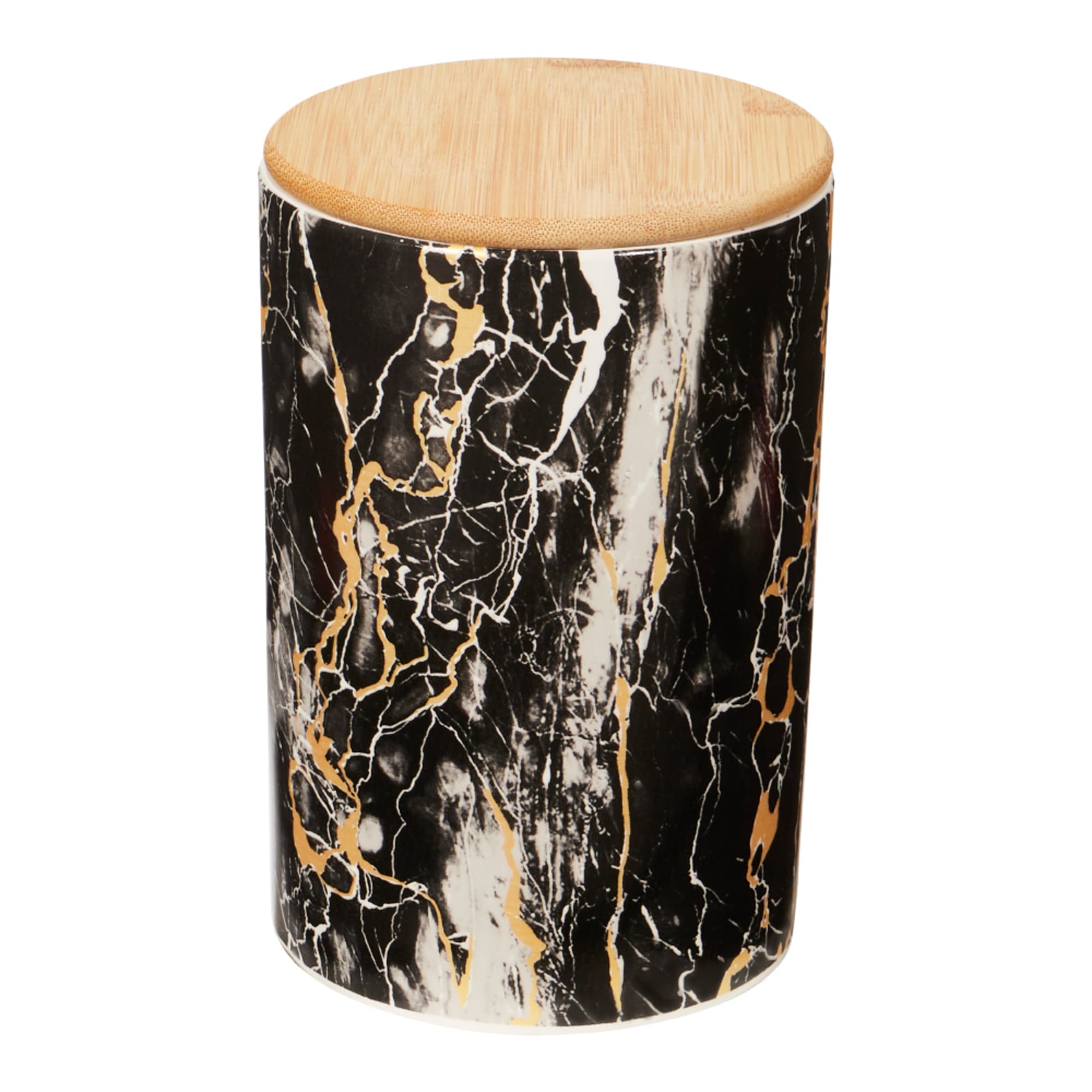 Home Basics Marble Print Large Ceramic Canister with Bamboo Top, Black
 $7.00 EACH, CASE PACK OF 12