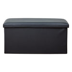 Load image into Gallery viewer, Home Basics Faux Leather Rectangular Storage Ottoman, Black $25.00 EACH, CASE PACK OF 4
