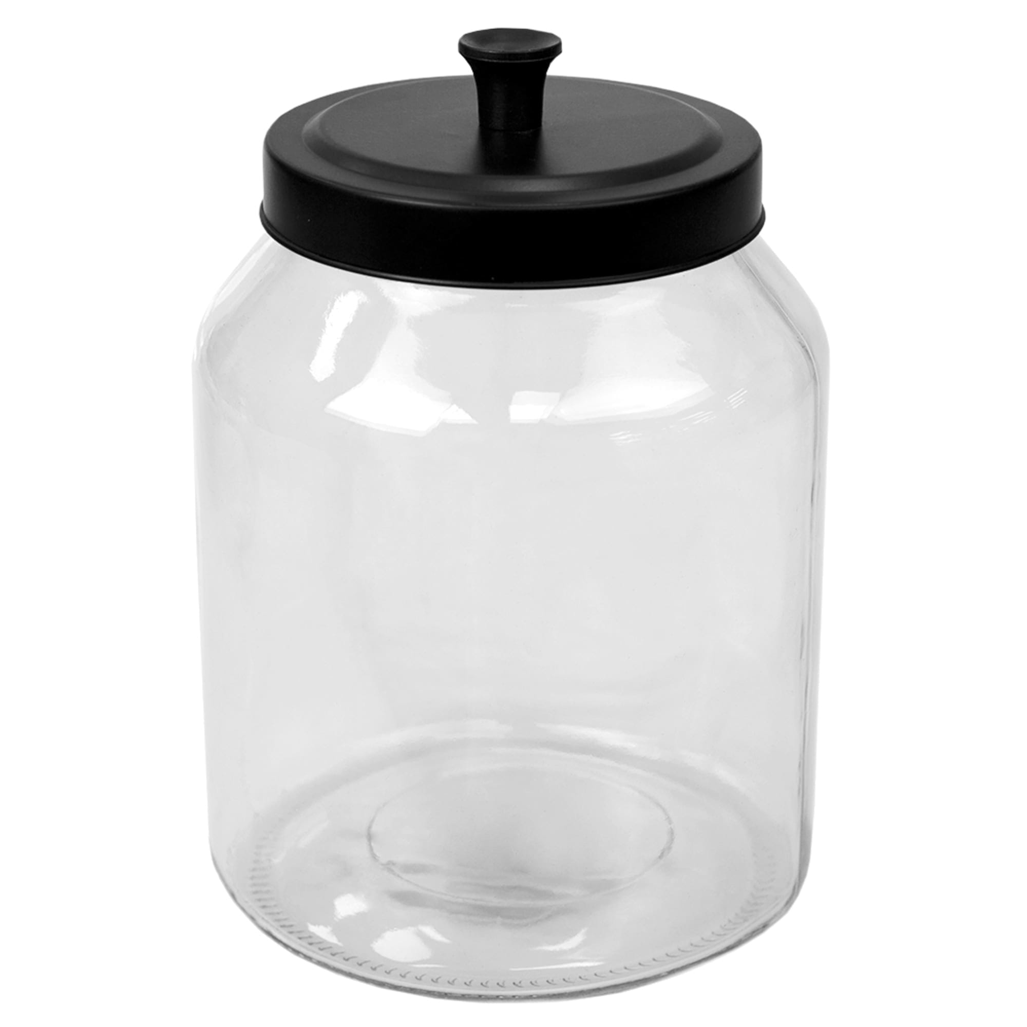 Home Basics Artisan 3 Lt Glass Jar with Black Top $5.00 EACH, CASE PACK OF 4