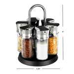 Load image into Gallery viewer, Home Basics Compact Carousel 6-Jar Spice Rack with Steel Carrying Handle, Black $10.00 EACH, CASE PACK OF 12
