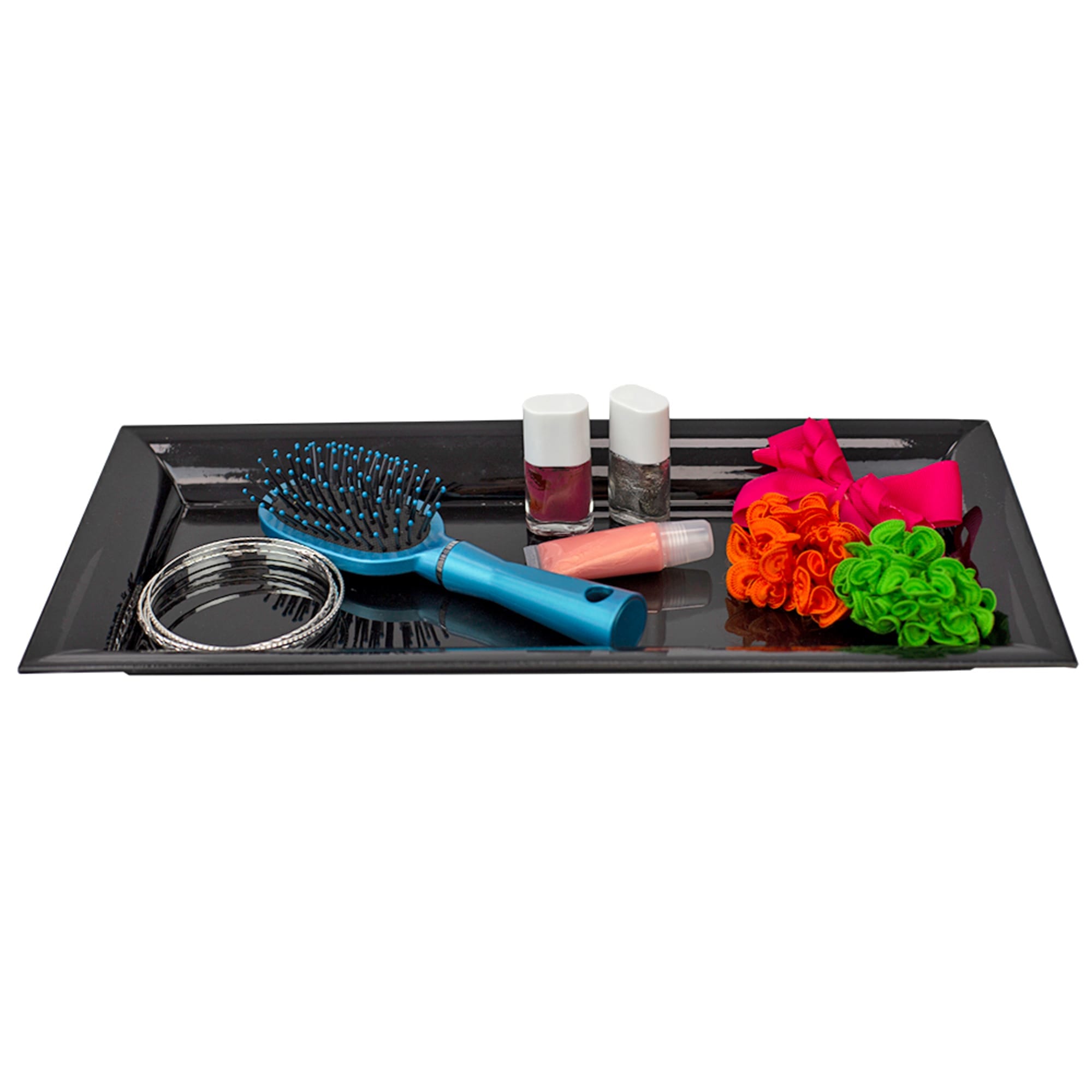 Home Basics Plastic Vanity Tray, Black $4.00 EACH, CASE PACK OF 12