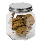Load image into Gallery viewer, Home Basics  26 oz. Small Hexagon Glass Canister, Clear $2.00 EACH, CASE PACK OF 24
