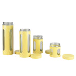 Load image into Gallery viewer, Home Basics 4 Piece Stainless Steel Canisters with Multiple Peek-Through Windows, Yellow $12.00 EACH, CASE PACK OF 4
