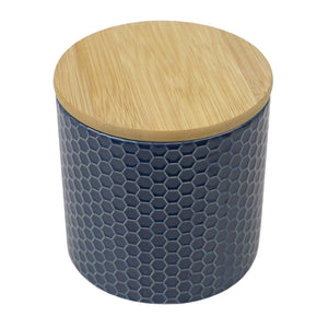 Home Basics Honeycomb Small Ceramic Canister, Navy $5.00 EACH, CASE PACK OF 12