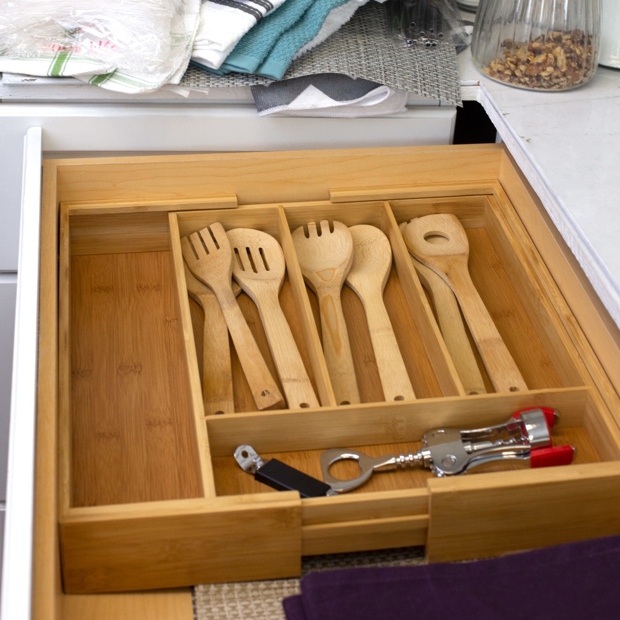 Home Basics Expandable Bamboo Utensil Tray, Natural $20 EACH, CASE PACK OF 6