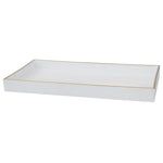 Load image into Gallery viewer, Home Basics White Plastic Vanity Tray with Gold Trim $5.00 EACH, CASE PACK OF 8
