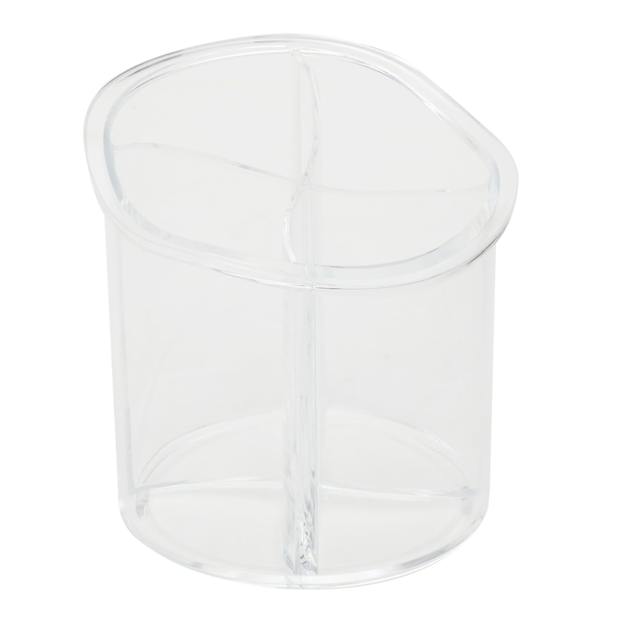 Home Basics 4 Section Small Round Plastic Cosmetic Organizer, Clear $5.00 EACH, CASE PACK OF 12