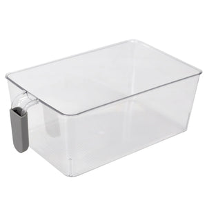 Home Basics Large Pull-Out Plastic Storage Bin with Soft Grip Handle, Clear, KITCHEN ORGANIZATION