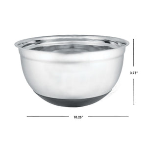 Home Basics 5 QT Stainless Steel Mixing Bowl with Anti-Skid Base $5.00 EACH, CASE PACK OF 12