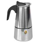 Load image into Gallery viewer, Home Basics 4 Cup Demitasse Shot Stainless Steel Stovetop Espresso Maker, Silver $8.00 EACH, CASE PACK OF 12

