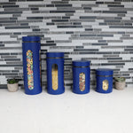 Load image into Gallery viewer, Home Basics 4 Piece Metal Canisters with Multiple Peek-Through Windows, Navy $12.00 EACH, CASE PACK OF 4
