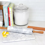 Load image into Gallery viewer, Home Basics Marble Rolling Pin with Easy Grip Handles and Display Stand, White $12.00 EACH, CASE PACK OF 6
