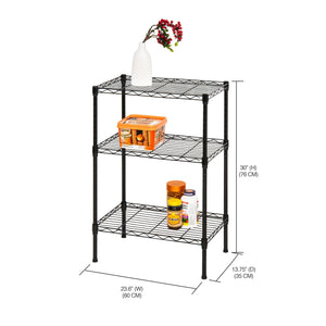 Home Basics 3 Tier Steel Wire Shelf, Black $30.00 EACH, CASE PACK OF 1