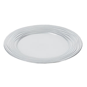 Sophia Grace 12" Metallic Round Plastic Charger Plate with Wave Design on Outer Rim, Regal Silver $2.00 EACH, CASE PACK OF 12