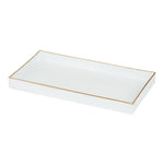 Load image into Gallery viewer, Home Basics White Plastic Vanity Tray with Gold Trim $5.00 EACH, CASE PACK OF 8
