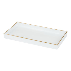 Home Basics White Plastic Vanity Tray with Gold Trim $5.00 EACH, CASE PACK OF 8