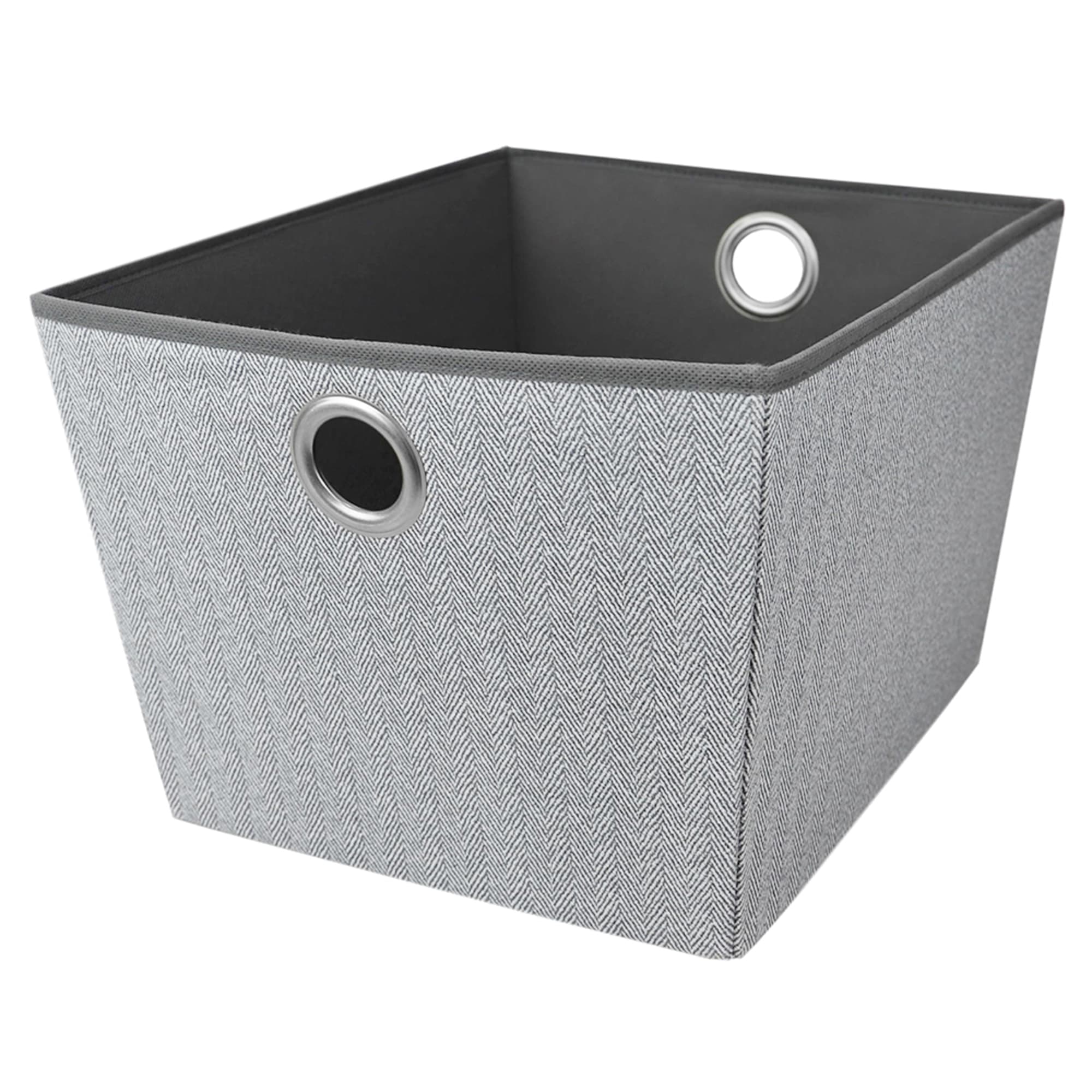 Home Basics Herringbone Large Non-Woven Open Storage Tote, Grey $6.00 EACH, CASE PACK OF 12