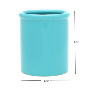 Home Basics Glazed Ceramic Utensil Crock, Turquoise $6.00 EACH, CASE PACK OF 6