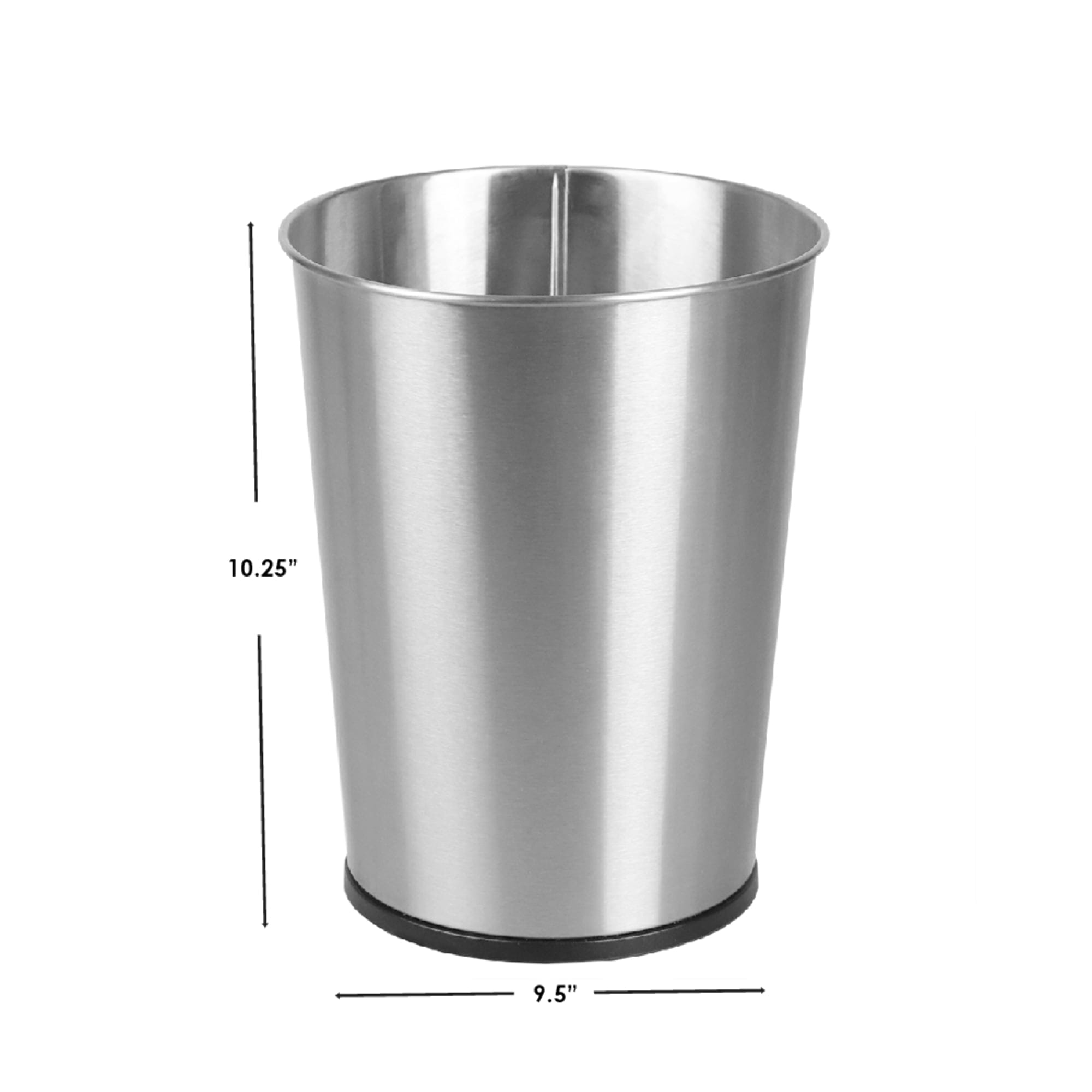 Home Basics Open Top 8 Lt Stainless Steel Waste Bin, (9.5" x 10.25"), Silver $6.00 EACH, CASE PACK OF 12