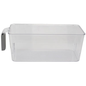 Home Basics Small  Pull-Out Plastic Storage Bin with Soft Grip Handle, Clear $3.00 EACH, CASE PACK OF 12