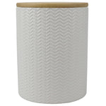 Load image into Gallery viewer, Home Basics Wave Medium Ceramic Canister, White $6.00 EACH, CASE PACK OF 12
