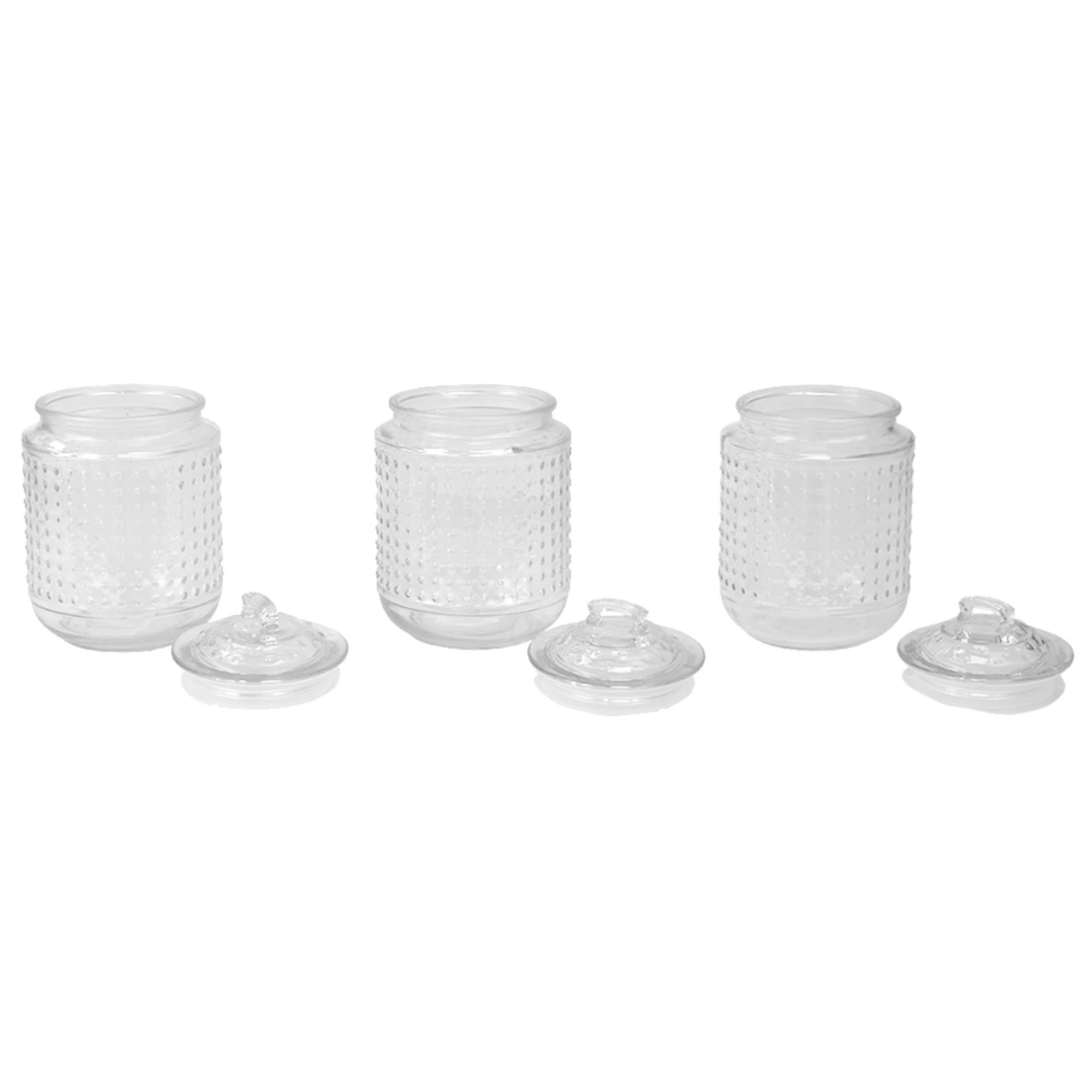 Home Basics Dott 40.5 oz. Glass Canister, (Set of 3), Clear $10.00 EACH, CASE PACK OF 8