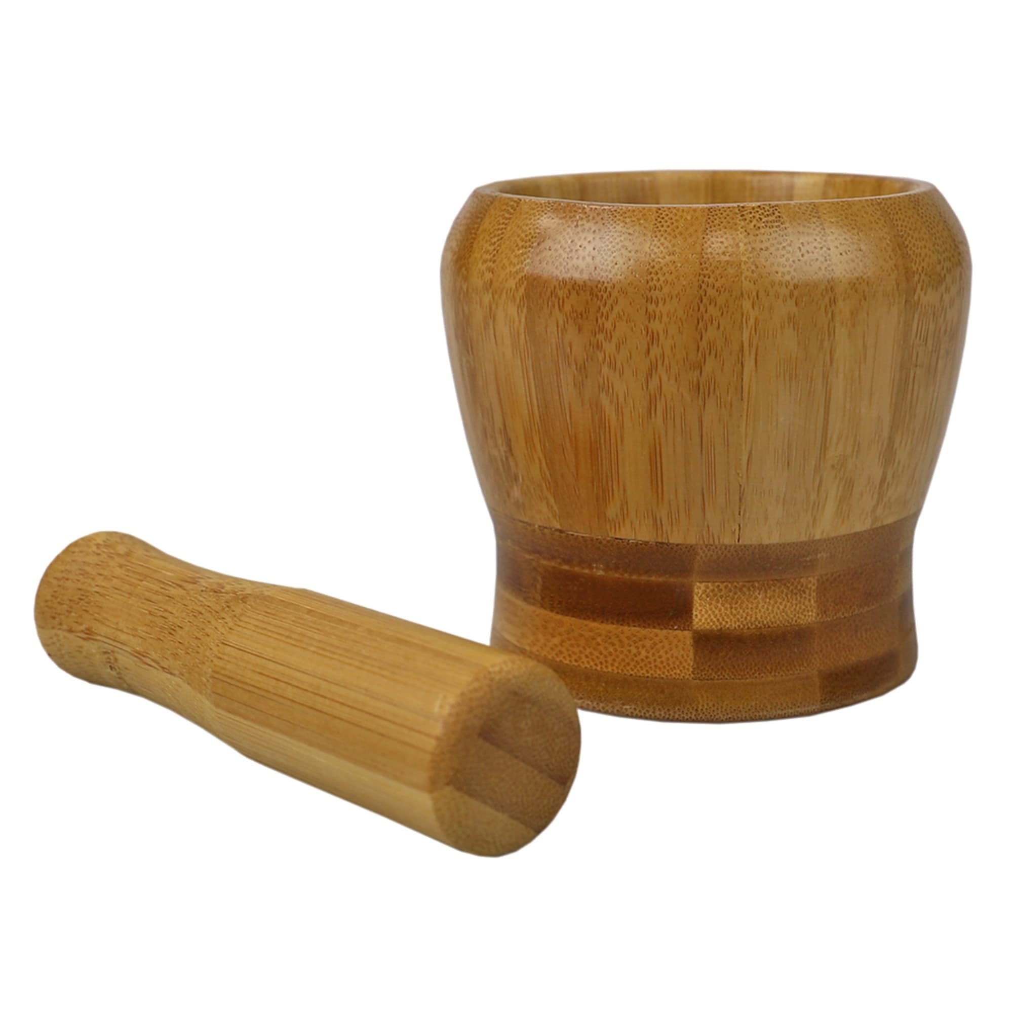 Home Basics Non-Skid Rustic  No-Spill Large Bamboo Mortar and Pestle, Natural $6.50 EACH, CASE PACK OF 12